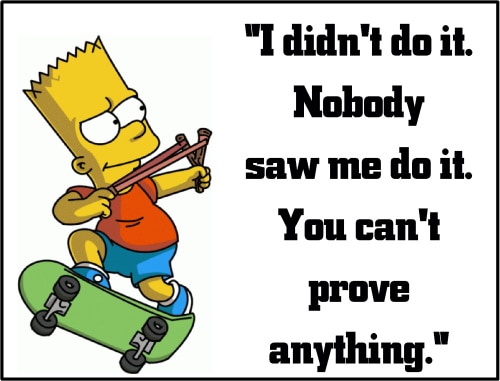 Bart Simpson I Didn't Do it Quote 2002 Poster 24x36 
