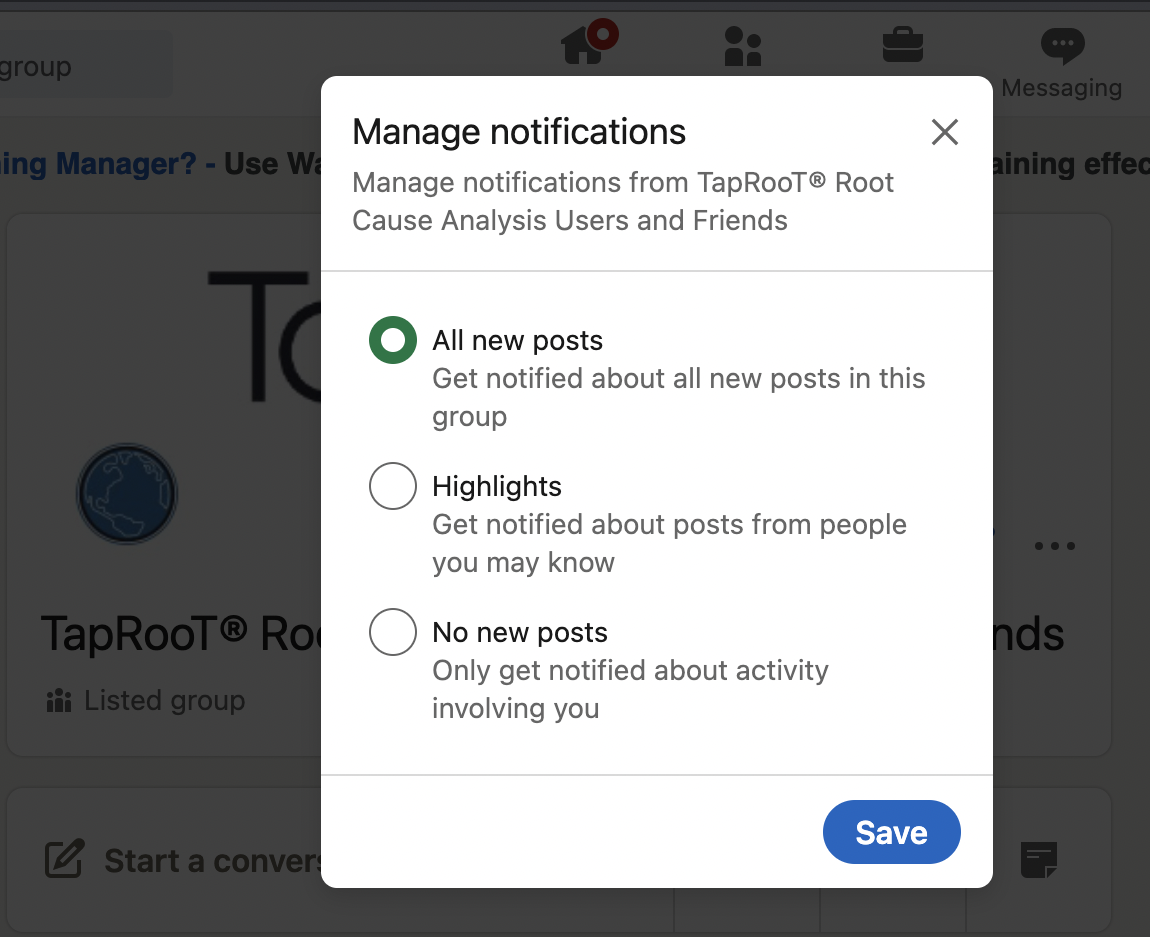 Image showing how to manage group notifications