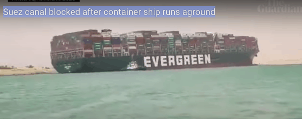 Ever Given container ship stuck in Suez Canal