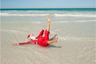 Santa on the beach from Canva