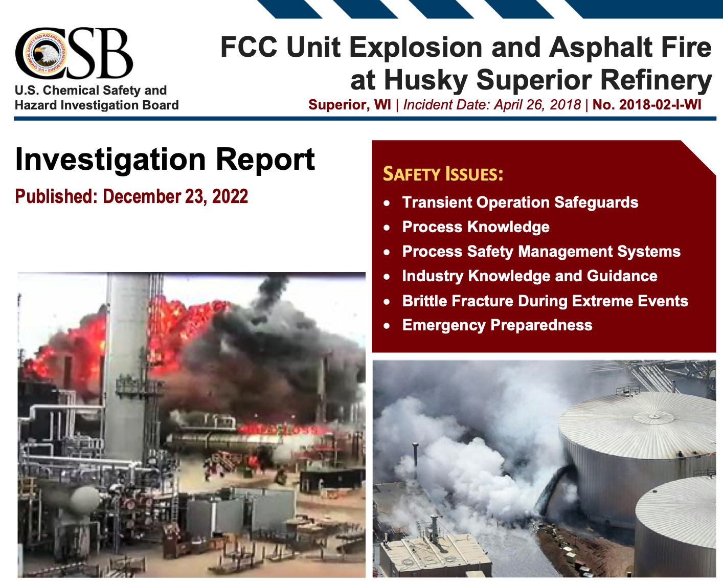 Husky Refinery Explosion Report by the US CSB