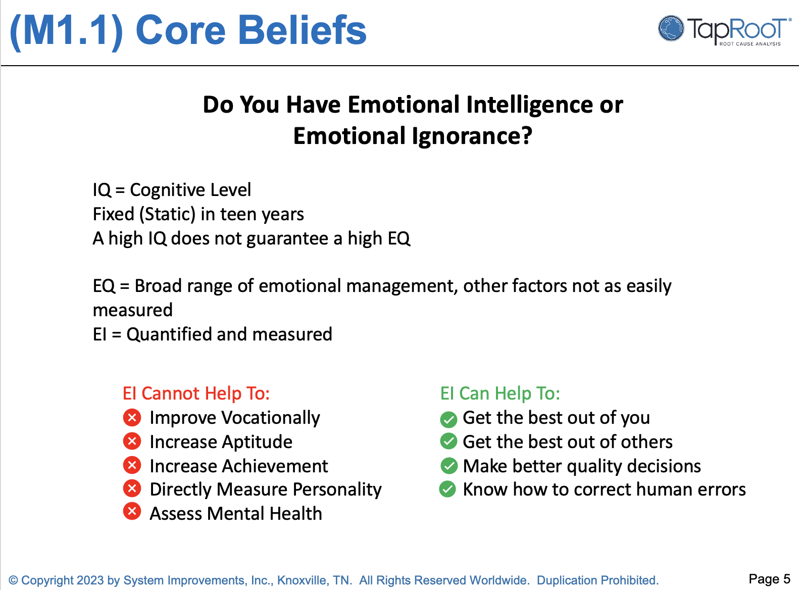 Emotional ignorance and emotional intelligence comparison