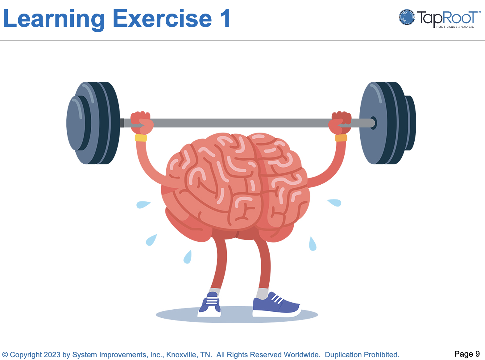 Brain lifting weight for exercise